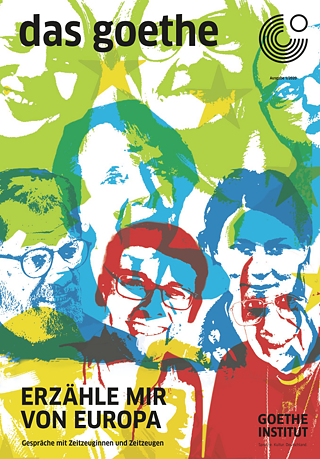 Cover image of the edition das goethe 01/2020; colourful heads