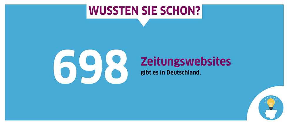 698 Zeitungswebsites gibt es in Deutschland.