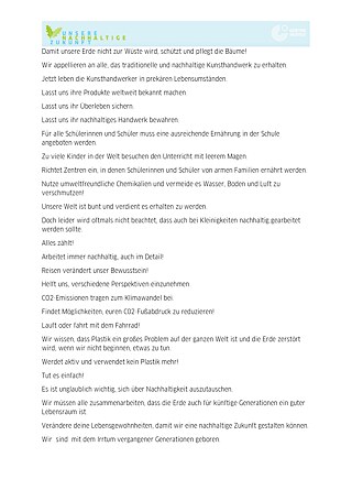 Appell Unsere nachhaltige Zukunft (2/3)