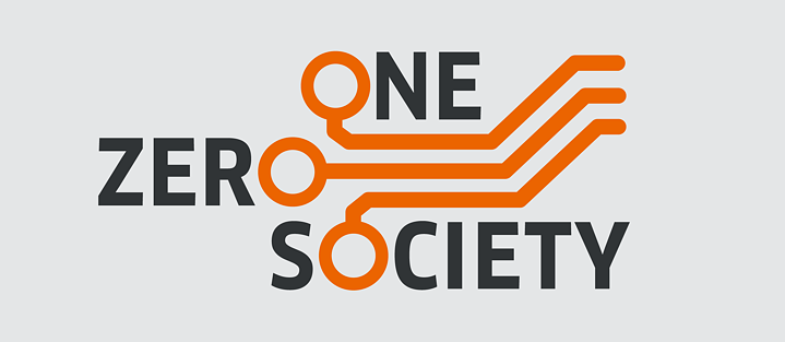 Logo containing the words “One Zero Society”