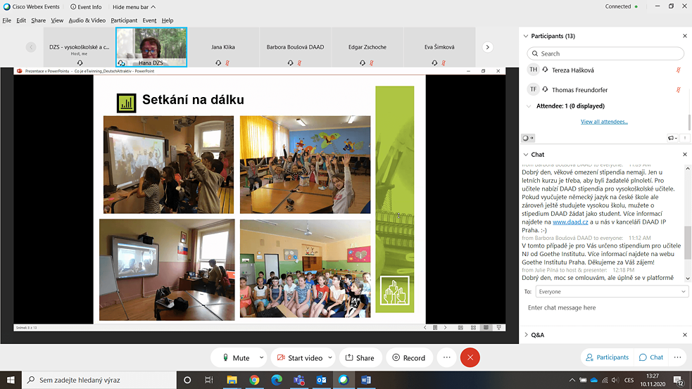 Screenshot der Präsentation des Programmes eTwinning