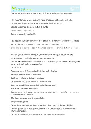 Llamamiento Nuestro futuro sostenible (2/3)