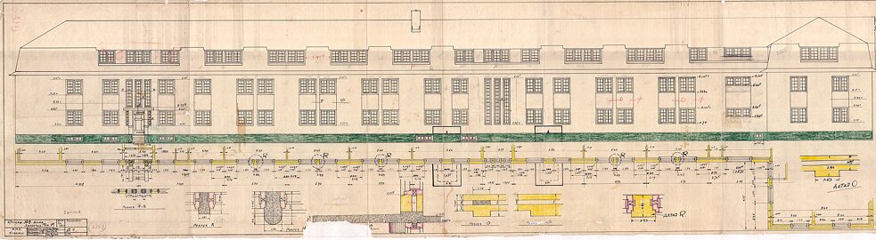 The house of singles. Type I. A blueprint. The facade. Kemerovo. Architect J. van Loghem // 1926