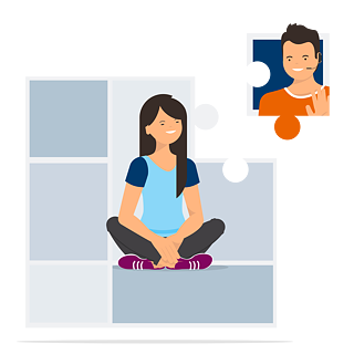 Illustration:  Individuelle Online-Betreuung durch einen Tutor