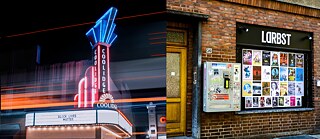 Vordereingänge, Coolidge Corner Theatre und Kino Lodderbast